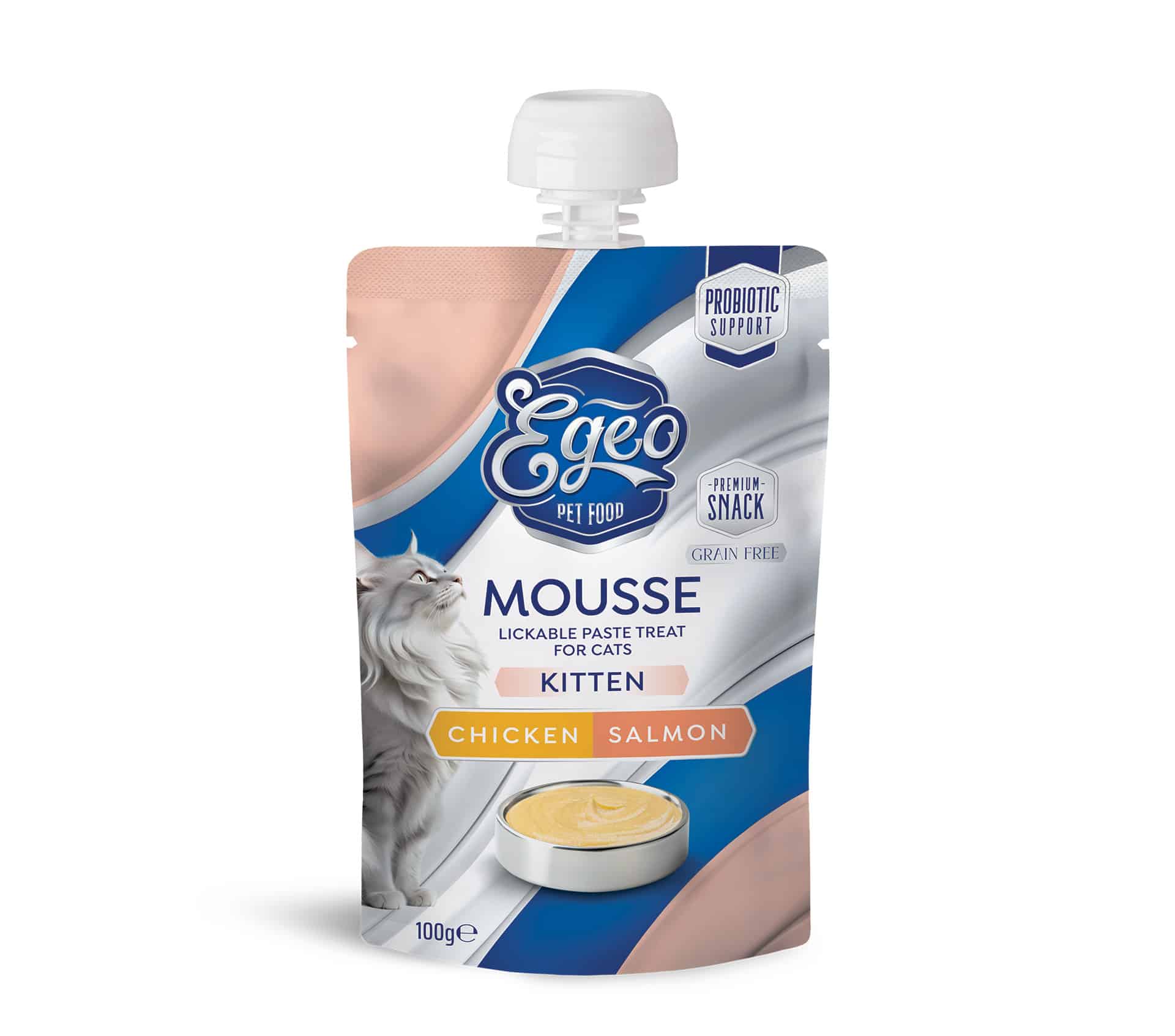 egeo pet food Κοτόπουλο με Σολομό σε Μους για γατάκια image